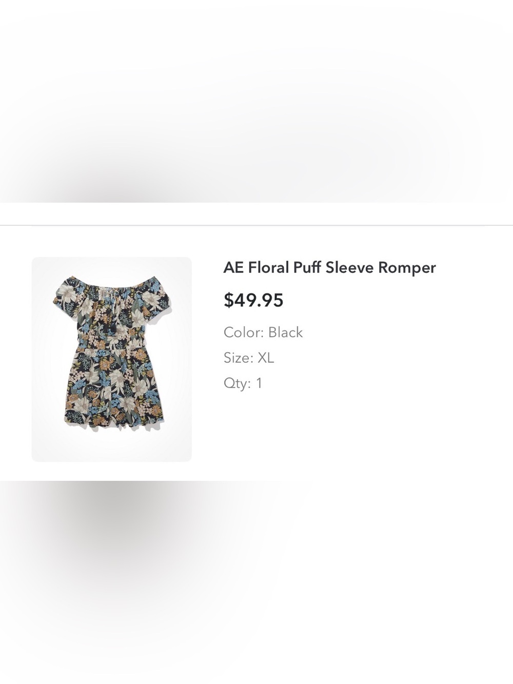 AE floral puff sleeve romper with pockets! - Picture 3 of 8